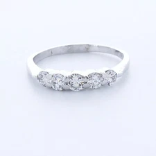 Classic Wedding Band Classic Solid 14K Gold 1.03 CT Round Natural Diamond G SI1