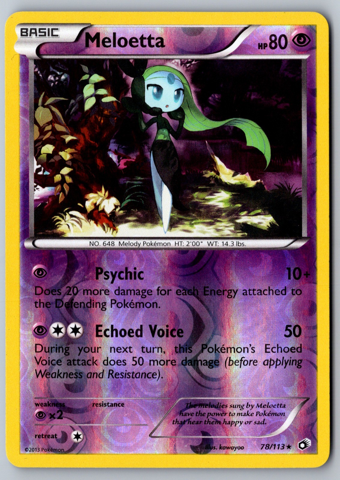 Pokemon: Meloetta (78) Reverse Holo Holo Rare Legendary Treasures 78/113 LP+