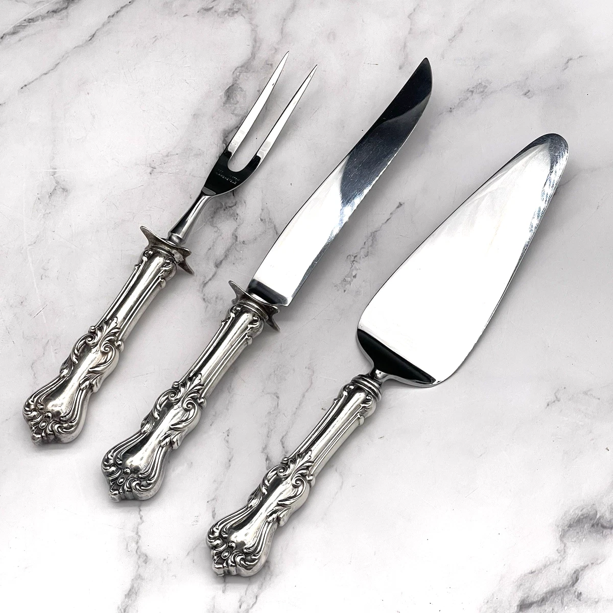 【米国／リード＆バートン】純銀 スターリングシルバー／トング「レ・サンク」 Reed & Barton Antique US Sterling Silver Flatware Sets for sale | eBay