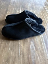 Kirkland Signature Men s Shearling Clog Slippers Black Size 11 Genuine Sheepskin