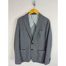Banana Republic Mens 42R Gray Knit Blazer Sport Coat Cotton Textured 186113-00