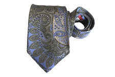 XMI MEN'S TIE GRAY/PAISLEY Width: 3.75" LENGTH 59"