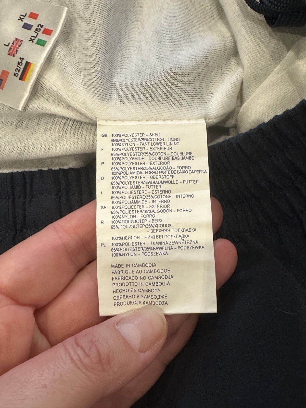 Reebok Tracksuit Bottoms Sports Joggers Navy Zip Ankle Mens Large Shell Lined thumbnail 9