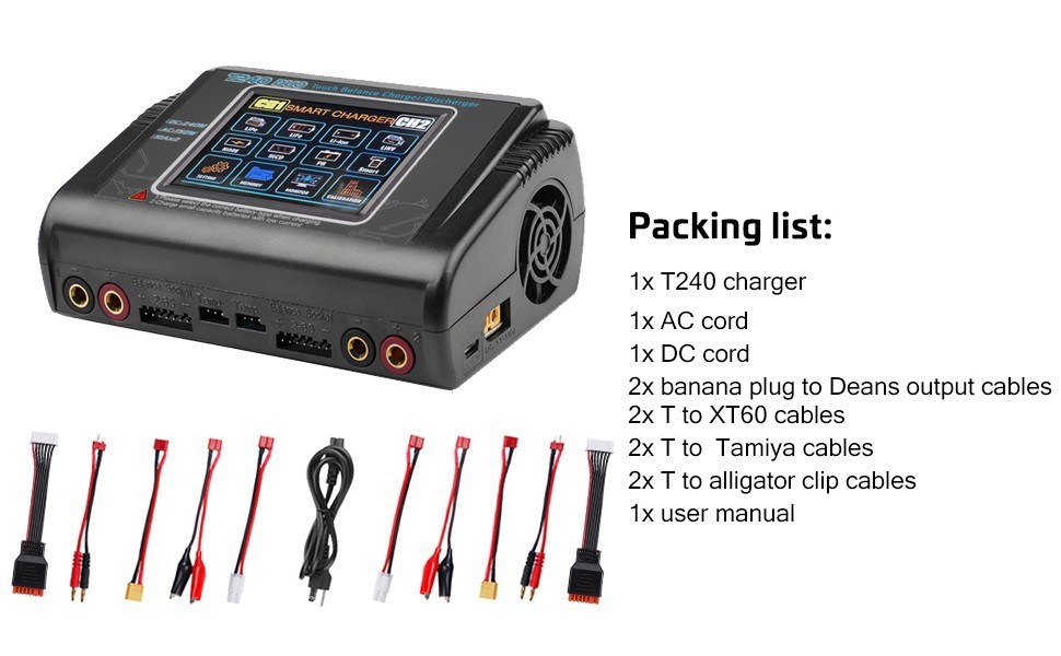 240W 10A Battery Charger Dual Lipo 1S-6S Battery Charger RC Car Balance Charger