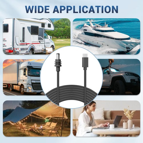 /9,8 FT USB C na prąd stały przewód zasilający PVC czysta miedź 18AWG IP68 wodoodporny - Zdjęcie 14 z 24