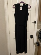 Michael Kors-Black/Gold Accents-Sleeveless Jumpsuit-Size 10-New With Tags