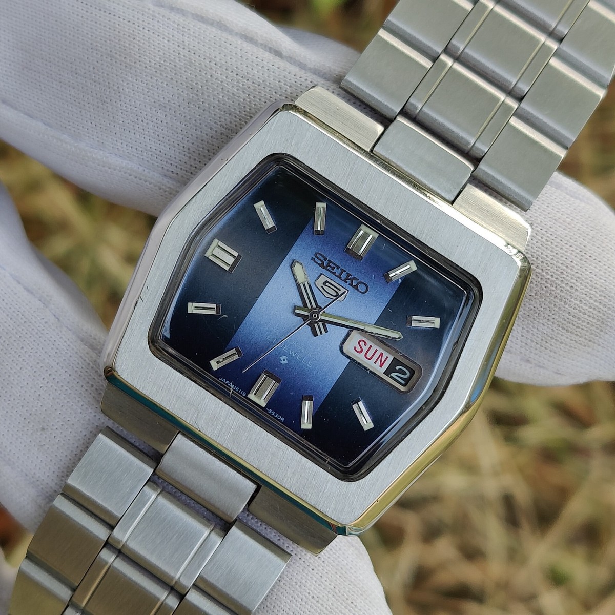1976 Seiko 5 Automatic 6119-5460 ''Blue Dial'' Vintage Japan Made