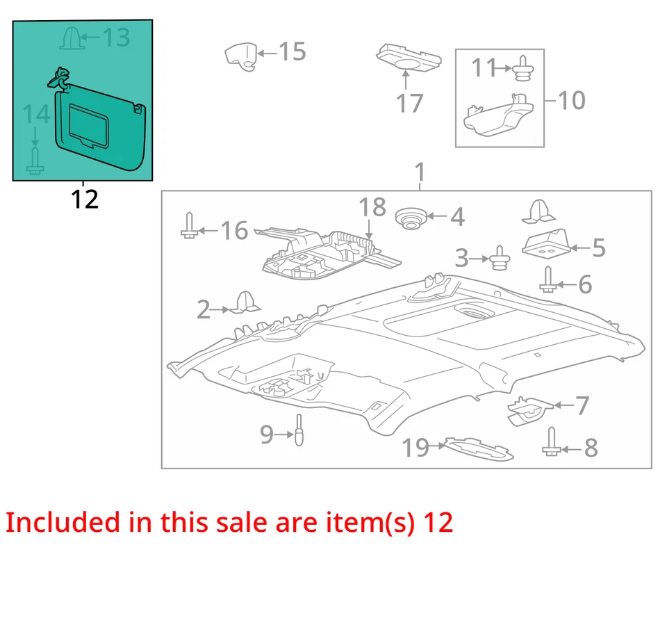 2017-2022 FORD F-250 SUPER DUTY F-350 SUPER DUTY VISOR ASY - SUN HC3Z2504105HB - Image 2 of 3