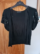 Women's Size 14 Black Beaded Bolero Cardigan Marks And Spencer