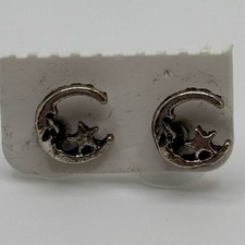Silver Moon and Star Earrings
