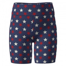 NEW Lularoe Size 10 KIDS BIKER SHORTS  Red, white, and blue stars NWT