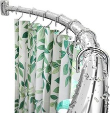 YNL Curved Shower Curtain Rod 35-82In 2.9-6.8Ft , Gold round Rustproof Shower Ro