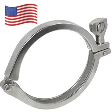 4" 4 in Tri Clamp Clover SS 316 Stainless Steel Sanitary Ferrule Flange brew US