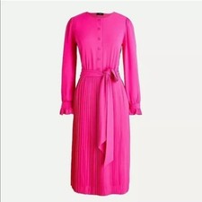 J.Crew Tie-front Pleated Dress - Beautiful shade of pink WORN ONCE!!