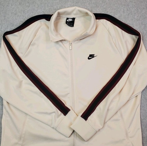 Nike N98 Tribute Track Jacket Size 2XL Ivory Black Burgundy AR2244-272 Full Zip