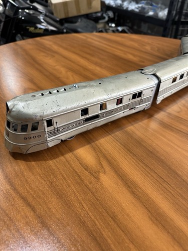 American Flyer O Gauge Tin 4 Pc Set 9900 Burlington Zephyr Electric Train. - Picture 6 of 14