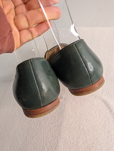 Trenery All Leather Tassel Loafers Flats Dark Green EU 38 / AU 7 Made in India - Photo 6/13