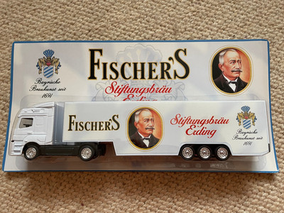 Werbe Truck Mercedes LKW Fischer´s Stiftungsbräu Erding 26,5 cm lang -  OVP