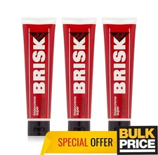 Brisk Barber Frisiercreme Hair Styling Cream Natural Hold No Greasy 100ml 3-Pack