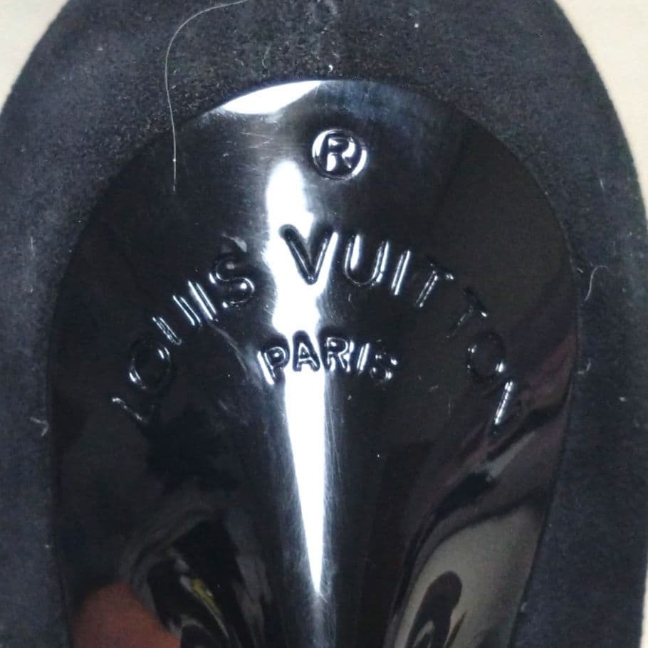 LOUIS VUITTON Pumps Heel Ribbon Black Brown EU 35 135331K Authentic thumbnail 14