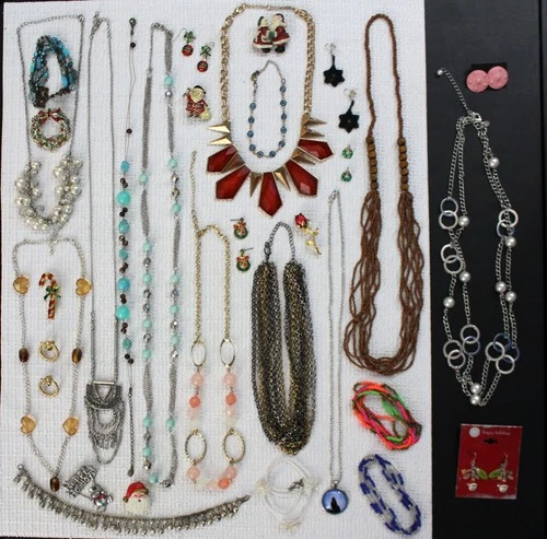 Estate Mixed Costume Jewelry Lot 38 Pcs Signed Unsigned Vintage Now All Wearable