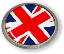 BestLicensePlateFrames Union Jack United Kingdom Flag 3D Domed CAR Emblem Badge