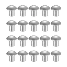 200Pcs Brazier Head Rivets, M5 x 6mm Aluminum Solid Rivets, Silver Tone