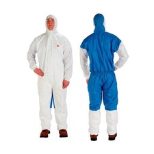 3M 4535-L Protective Coverall, L, Blue/White, Sms
