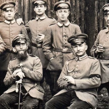 RPPC WWI German Soldiers Medic Arm Band Sword Real Photo Postcard