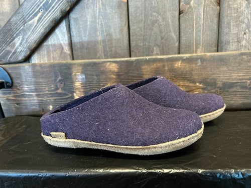 Glerups Purple Slip-On Slipper with Leather bottom EU Size 38