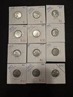 12 AU/UNC 1943 Steel Lincoln Wheat Pennies.
