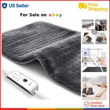 Electric Heating Pad Large Velvet Neck Shoulder Pain Fast Relief Auto Shut Off