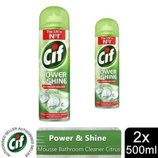 Cif Power & Shine Bathroom Mousse Surface Cleaner Citrus 500ml, 2 Pack