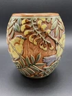 Antique Weller Pottery Knifewood Songbird Vase Rare Arts And Crafts Era