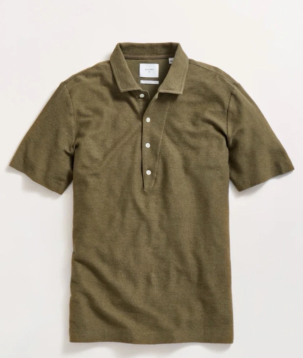 $178 Billy Reid Hemp Cotton Twill Polo NWT 55% hemp 45% Cotton