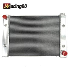 EMUSA Universal 2 Row Silver Full Aluminum Racing Radiator Rear V Mount