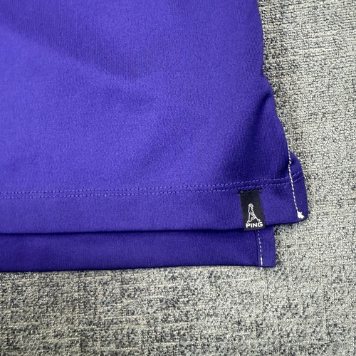 Polo Ping LSU Tigers Uomo XXL Viola Oro NCAA Performance Elasticizzata Golf - Foto 4 di 10