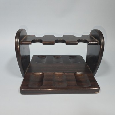 Vintage Wooden Dunhill 6 Slot Pipe Rack