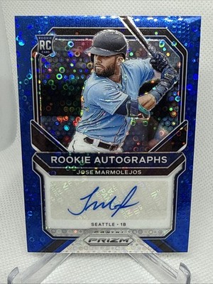 2021 Panini Prizm #RA-JMA Jose Marmolejos Rookie Auto Blue Donut Circles  #/60