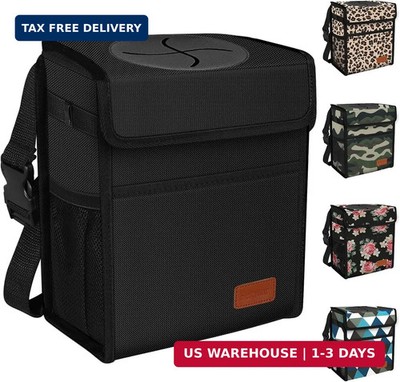 Femuar Leak Proof Car Trash Can with Lid - Waterproof Automotive Garbage Bin for