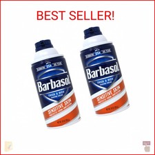 Barbasol Sensitive Skin Thick and Rich Shaving Cream, 10 Ounce Pack of 2
