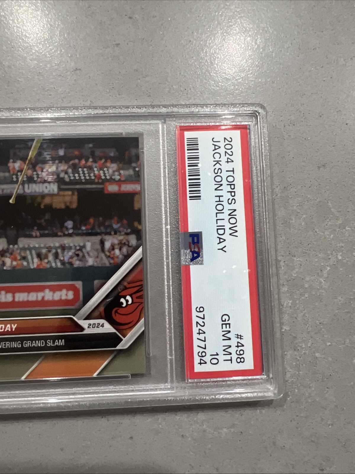 2024 Topps Now #498 Jackson Holliday Rookie RC Baltimore Orioles MLB PSA 10 view 3