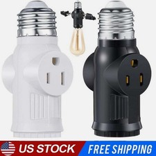 E26 Light Bulb Outlet Socket Adapter Screw Light Socket to Plug Adapter 2/3Prong