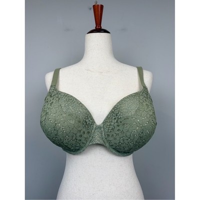 Victoria's Secret Body by Victoria Lined Perfect Coverage Lace Bra 38DDD Olive
