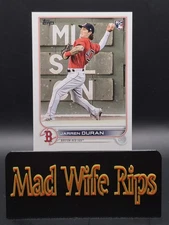 Jarren Duran RC Short Print 2022 Topps Rookie Image Variations SP #187 Red Sox