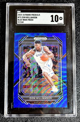 2023 SGC 10 GEM MINT ZION WILLIAMS BLUE WAVE PRIZM /249 G4570