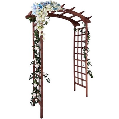 Outdoor Garden Arch Arbor Trellis Wooden Wedding Gateway Lawn Yard Decor 85'' 