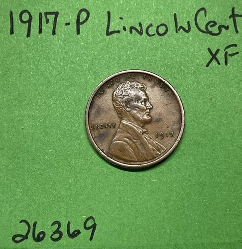 1917-P Lincoln Wheat Cent / Penny 1c Xf Extra Fine