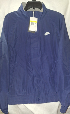 Nike Club Futura Fleece Lined Jacket Mens Small Blue Zip Button
