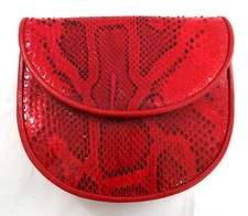 Yves Saint Laurent Red Snakeskin Belt Bag Purse Rive Gauche YSL Leather France